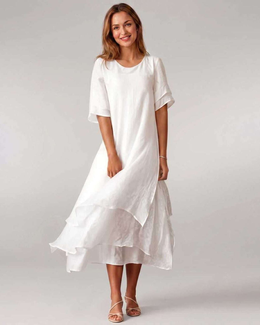 Aurelia | Women's Tiered Short Sleeve Elegant Cocktail Dress