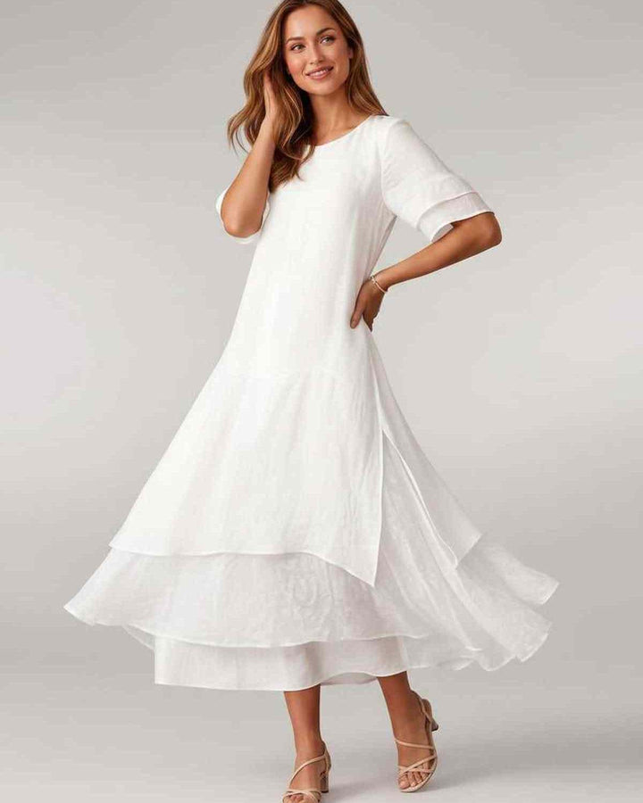 Aurelia | Women's Tiered Short Sleeve Elegant Cocktail Dress