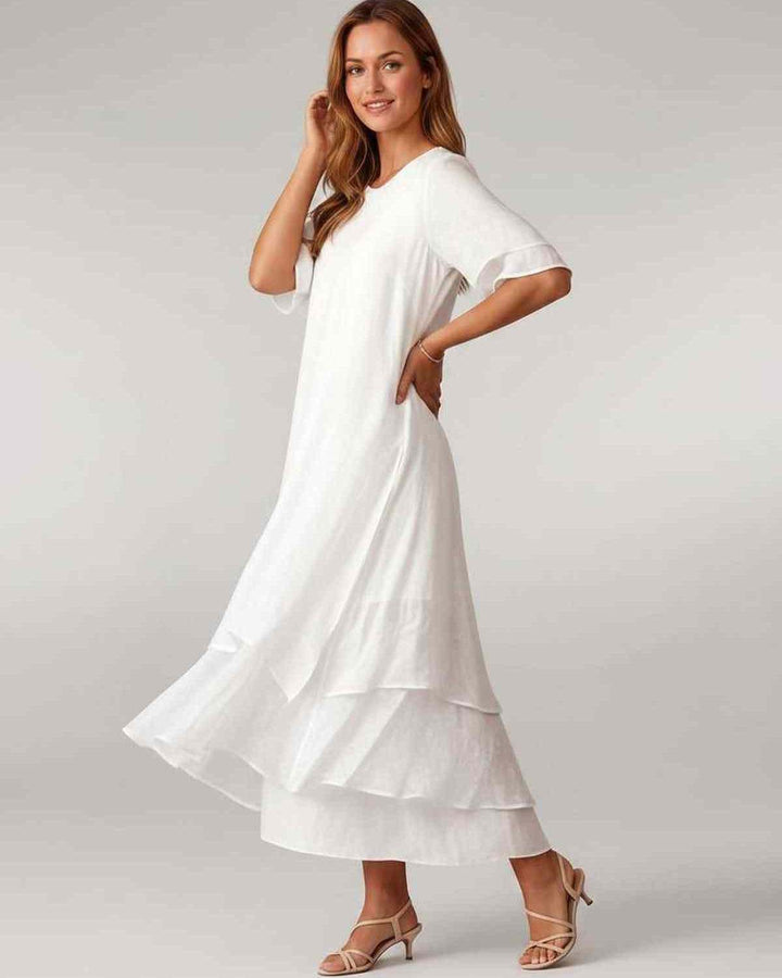 Aurelia | Women's Tiered Short Sleeve Elegant Cocktail Dress