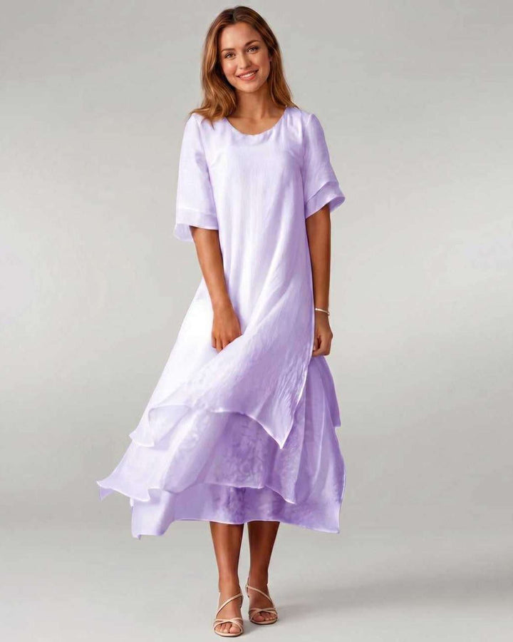 Aurelia | Women's Tiered Short Sleeve Elegant Cocktail Dress