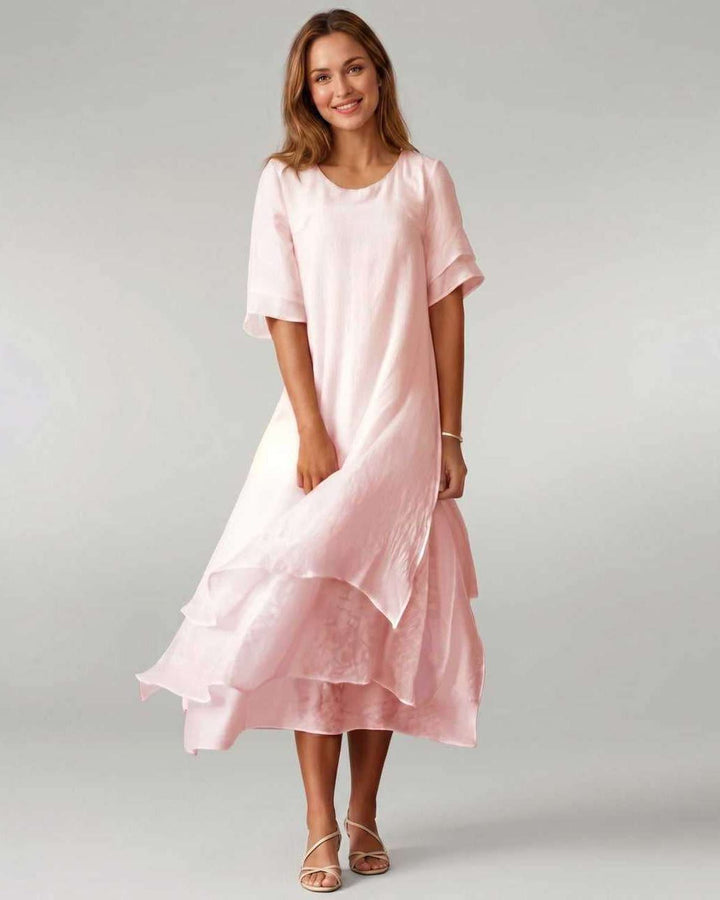 Aurelia | Women's Tiered Short Sleeve Elegant Cocktail Dress