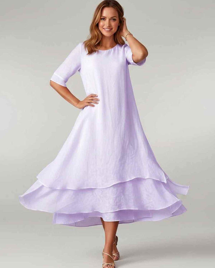 Aurelia | Women's Tiered Short Sleeve Elegant Cocktail Dress