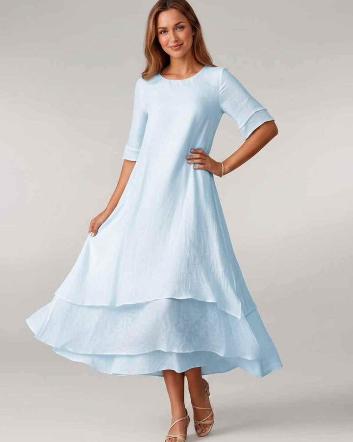 Aurelia | Women's Tiered Short Sleeve Elegant Cocktail Dress