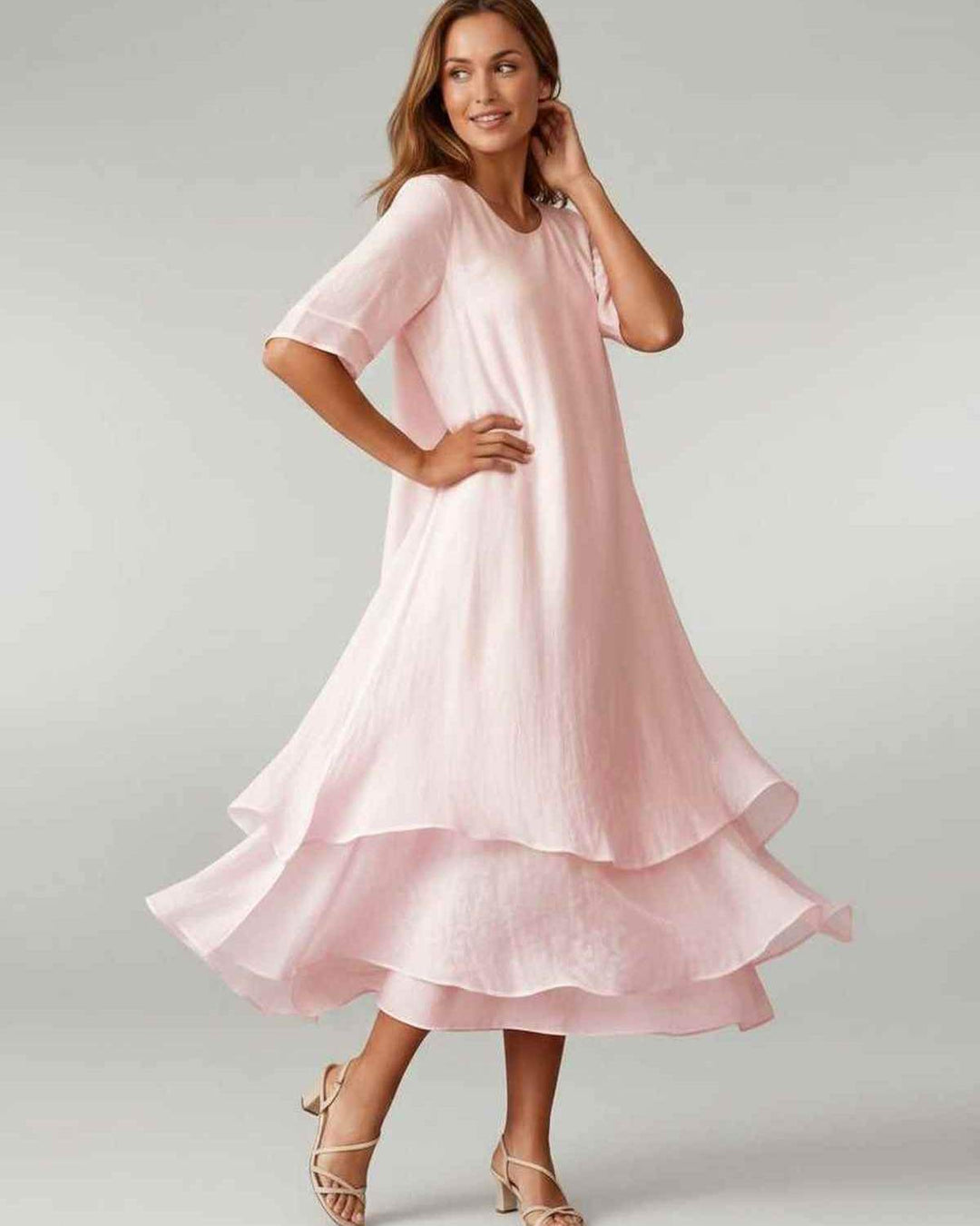 Aurelia | Women's Tiered Short Sleeve Elegant Cocktail Dress