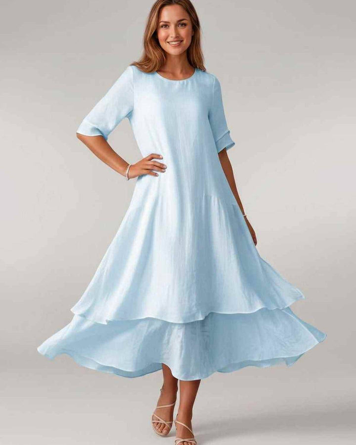 Aurelia | Women's Tiered Short Sleeve Elegant Cocktail Dress