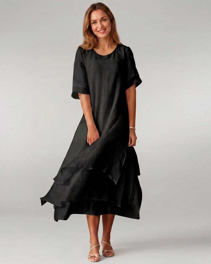 Aurelia | Women's Tiered Short Sleeve Elegant Cocktail Dress