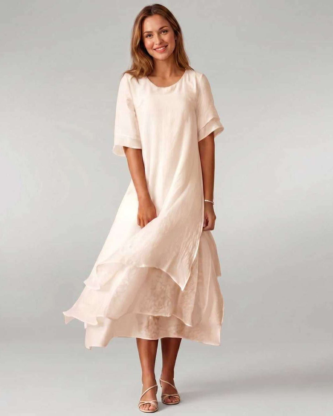 Aurelia | Women's Tiered Short Sleeve Elegant Cocktail Dress