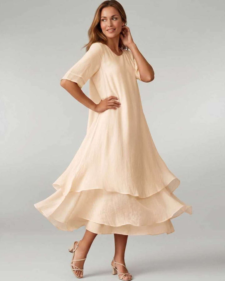 Aurelia | Women's Tiered Short Sleeve Elegant Cocktail Dress