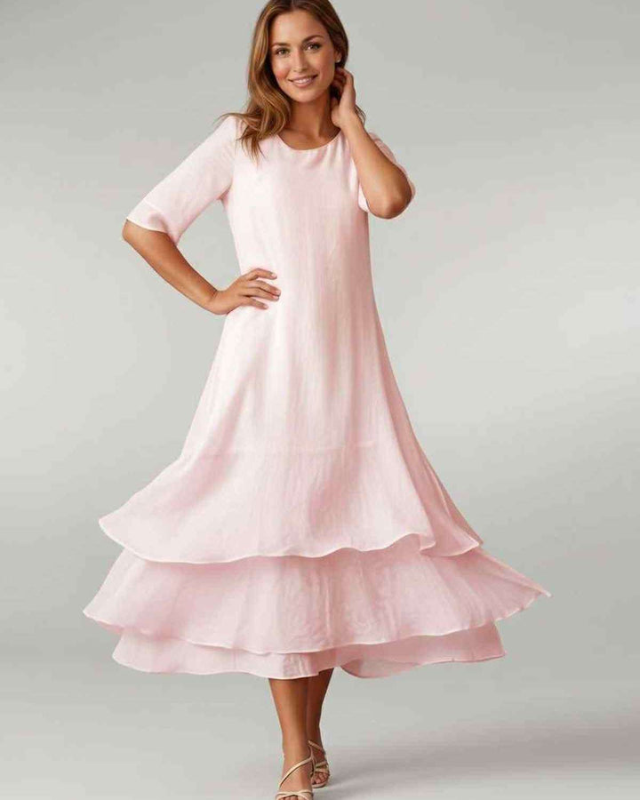 Aurelia | Women's Tiered Short Sleeve Elegant Cocktail Dress