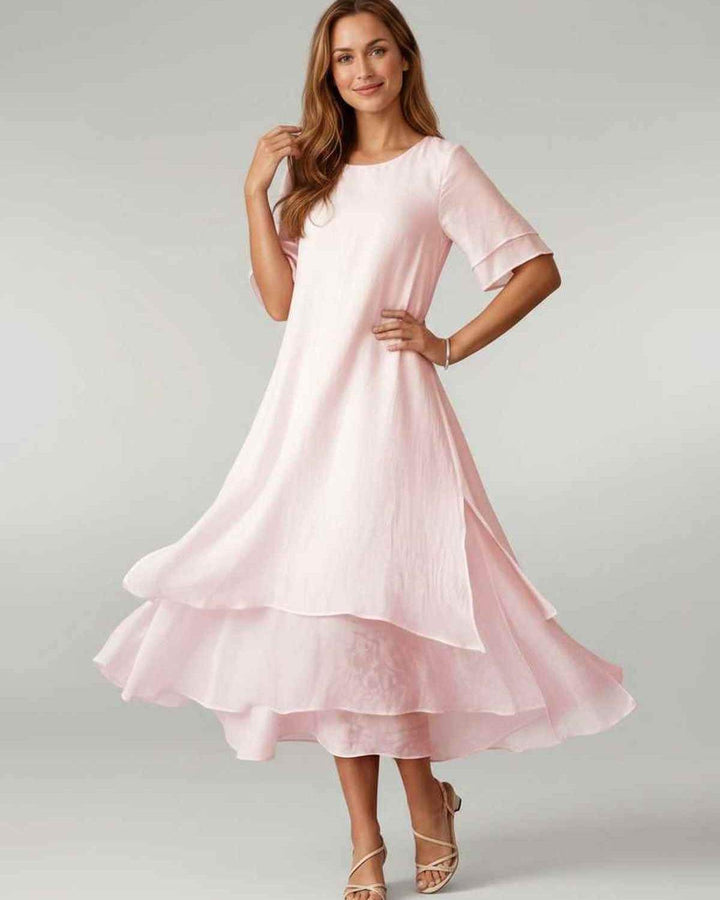 Aurelia | Women's Tiered Short Sleeve Elegant Cocktail Dress