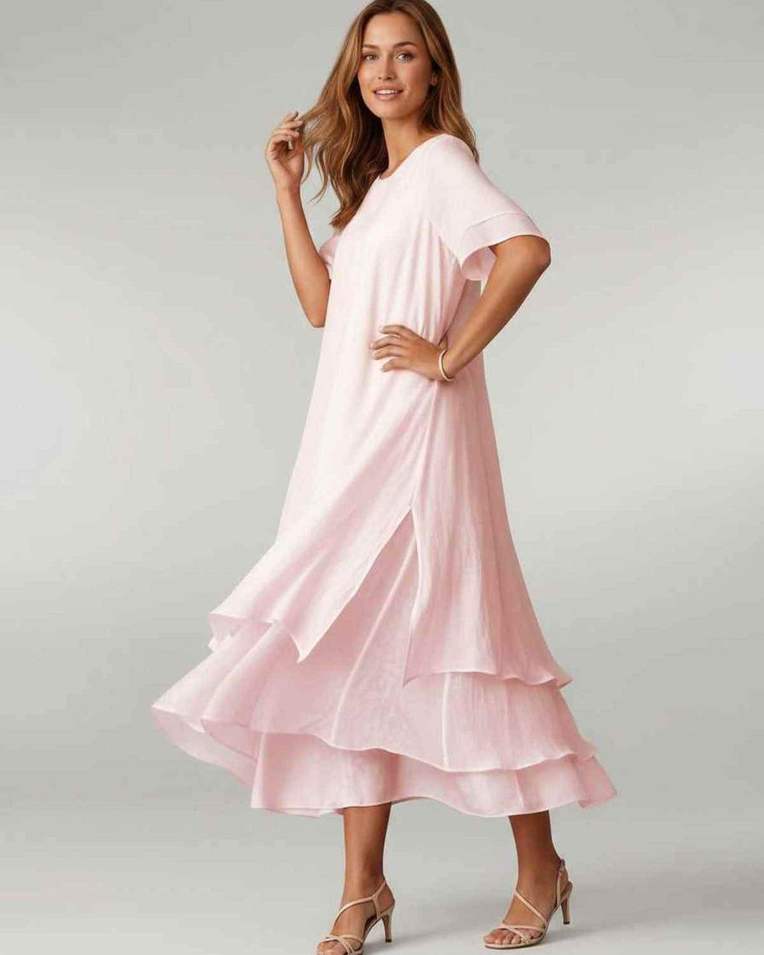 Aurelia | Women's Tiered Short Sleeve Elegant Cocktail Dress