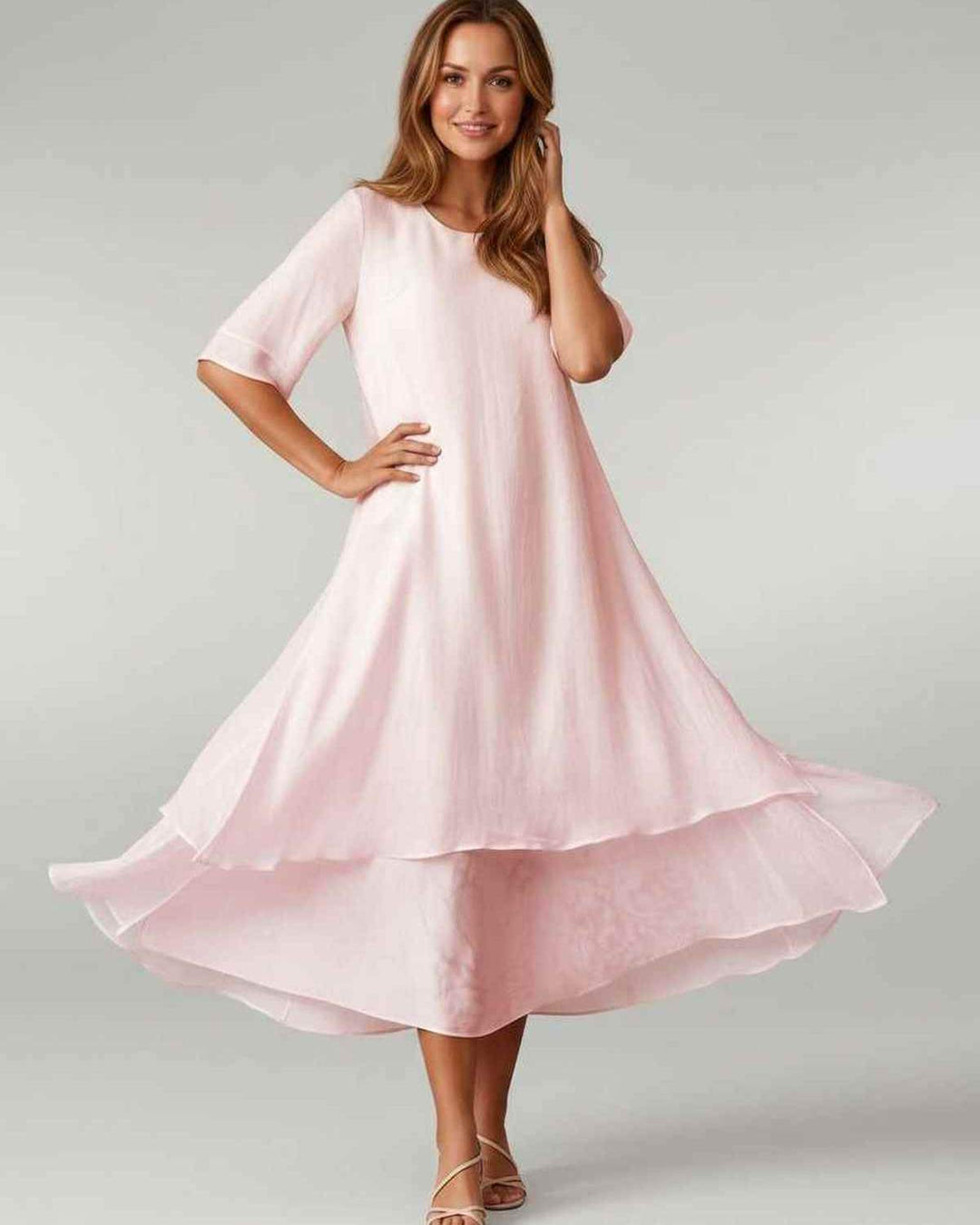 Aurelia | Women's Tiered Short Sleeve Elegant Cocktail Dress