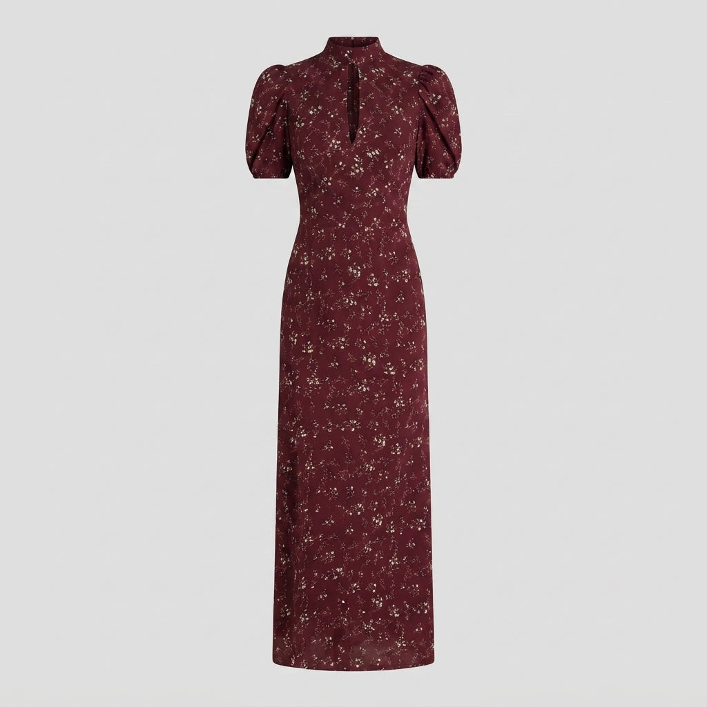 Faustina | Women Puff Sleeve Keyhole Race Day Dress