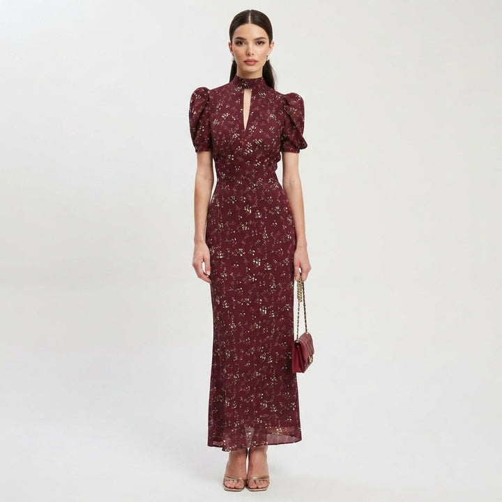 Faustina | Women Puff Sleeve Keyhole Race Day Dress