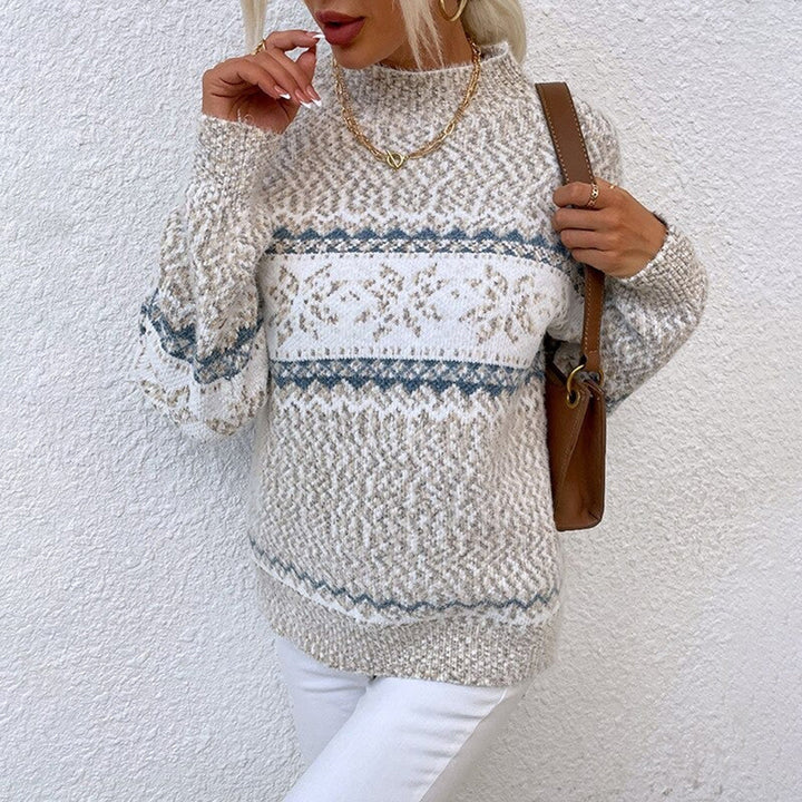 Charleigh | Women's Fair Isle Snowflake Drop Shoulder Knit Sweater