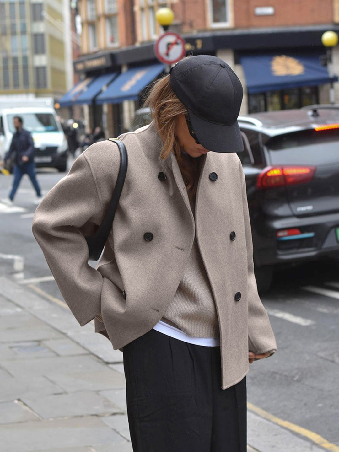 Hildreth | Women Stand Collar Wool Pea Coat
