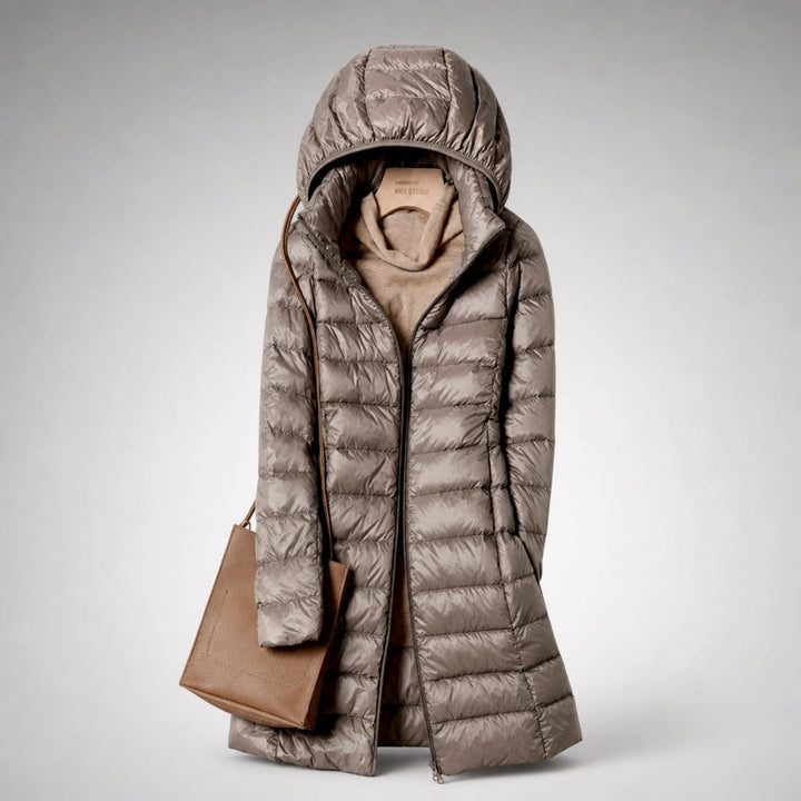 Sophie | Women's Longline Hooded Zip Puffer Jacket