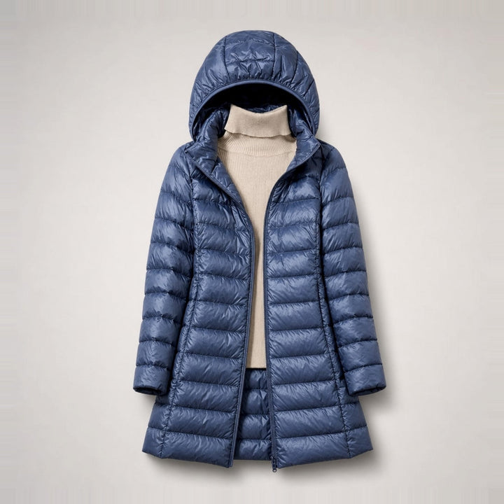 Sophie | Women's Longline Hooded Zip Puffer Jacket