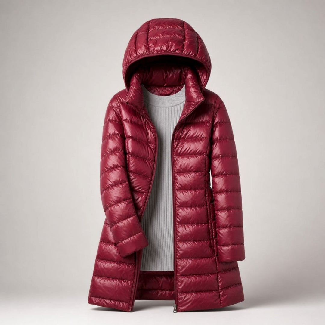 Sophie | Women's Longline Hooded Zip Puffer Jacket