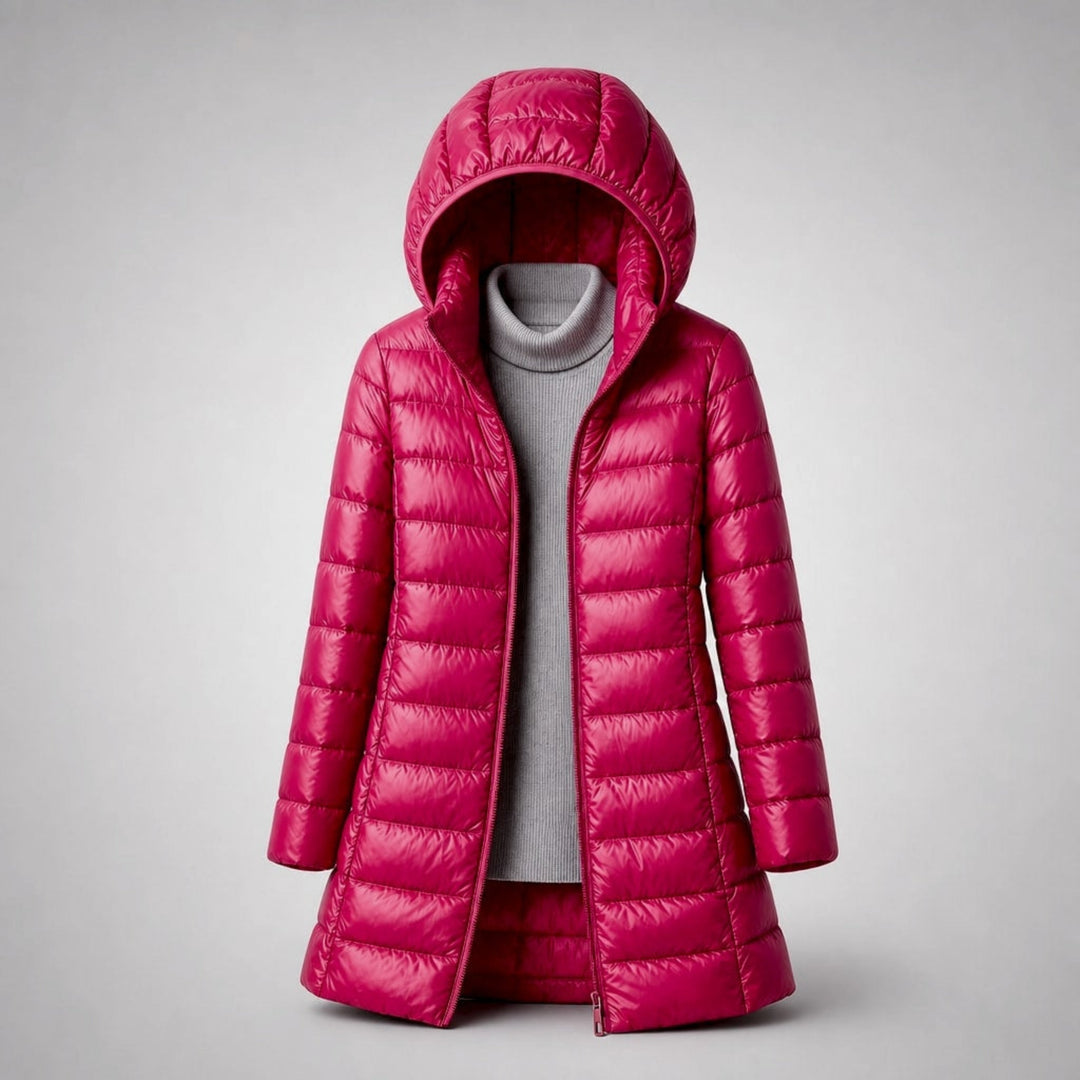 Sophie | Women's Longline Hooded Zip Puffer Jacket