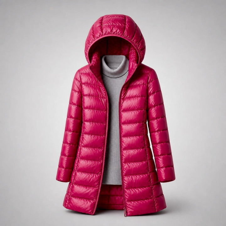 Sophie | Women's Longline Hooded Zip Puffer Jacket