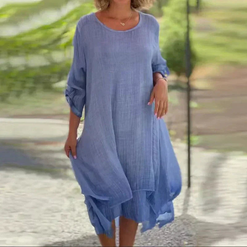 Minna | Women's Layered Long Sleeve Fall Brunch Dress