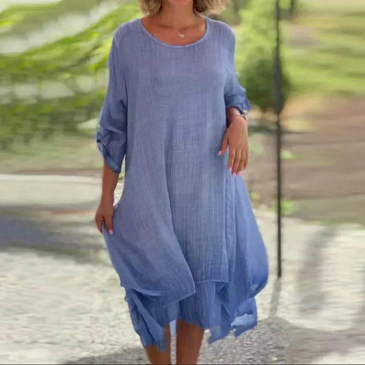 Minna | Women's Layered Long Sleeve Fall Brunch Dress