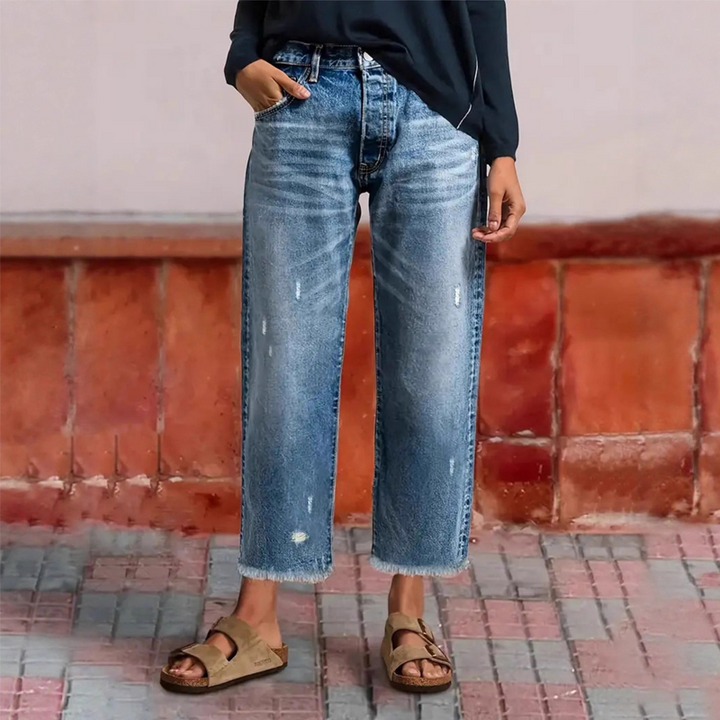 Jocelyn | Women's Denim Straight Leg Stretchy Casual Relaxed Jeans