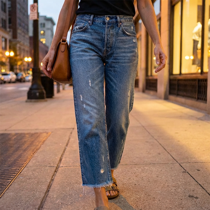 Jocelyn | Women's Denim Straight Leg Stretchy Casual Relaxed Jeans
