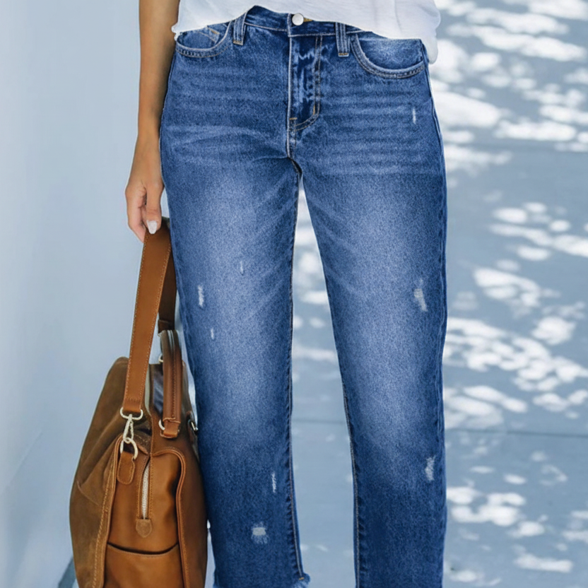 Jocelyn | Women's Denim Straight Leg Stretchy Casual Relaxed Jeans