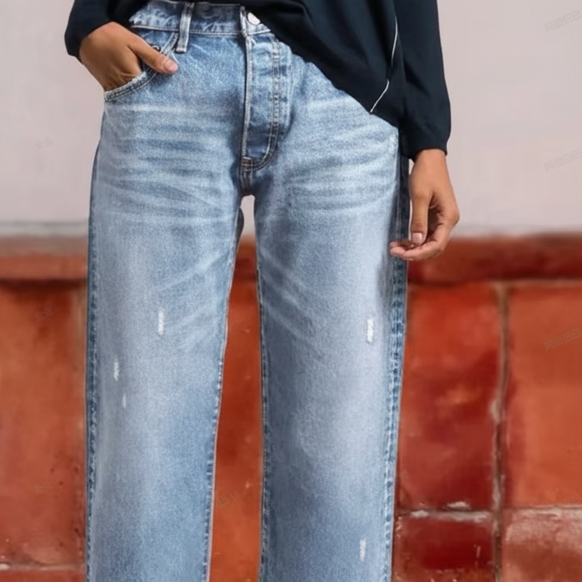 Jocelyn | Women's Denim Straight Leg Stretchy Casual Relaxed Jeans