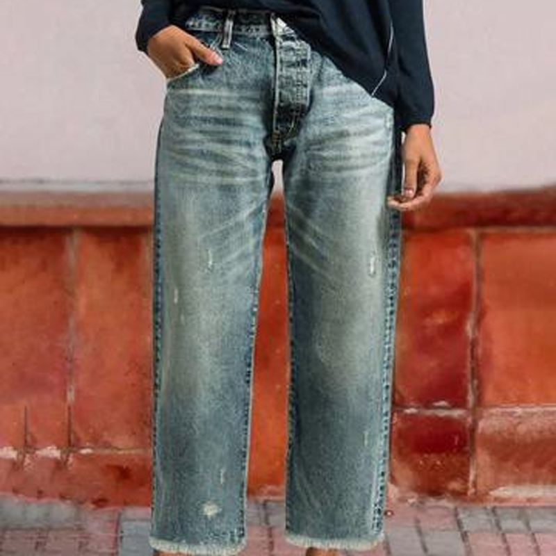 Jocelyn | Women's Denim Straight Leg Stretchy Casual Relaxed Jeans