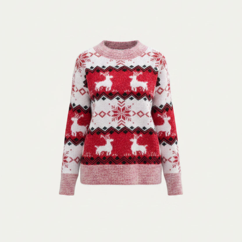 Owena | Women Fair Isle Reindeer Christmas Sweater