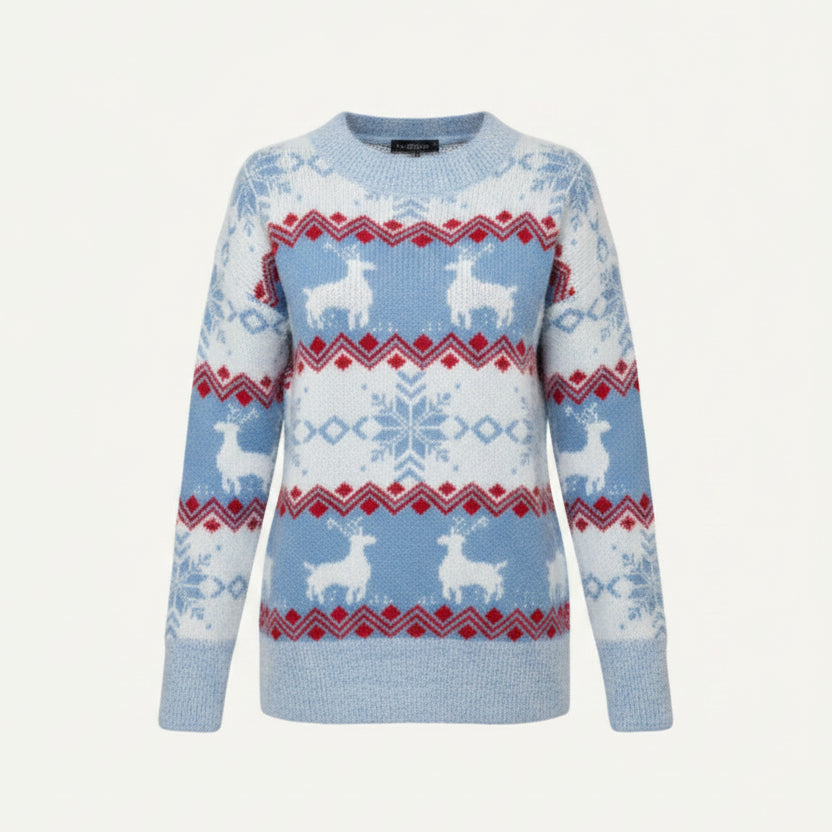 Owena | Women Fair Isle Reindeer Christmas Sweater