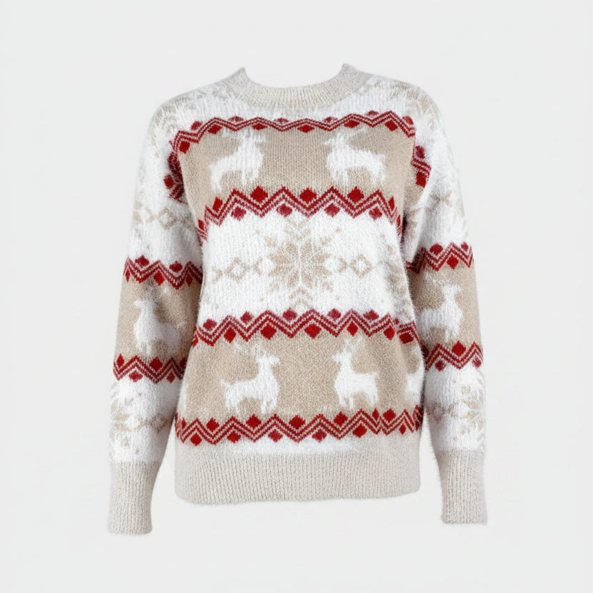Owena | Women Fair Isle Reindeer Christmas Sweater