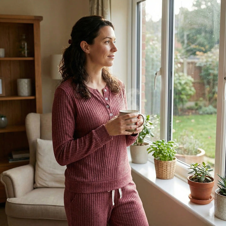 Galatea | Women Ribbed Lounge Pajama Set