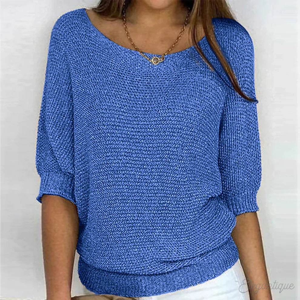 Letitia | Women Boat Neck Knit Sweater