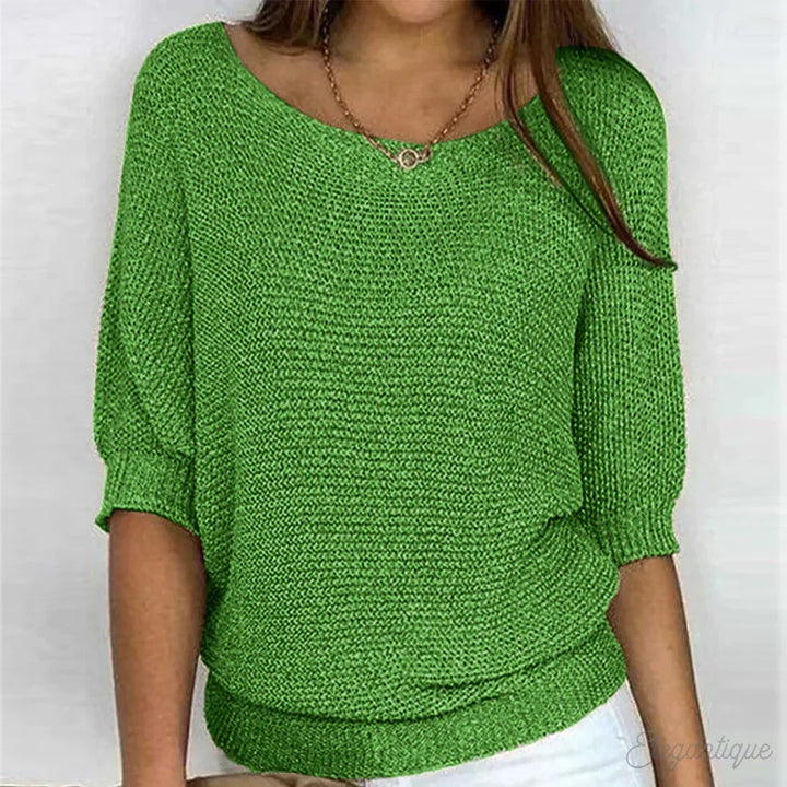 Letitia | Women Boat Neck Knit Sweater