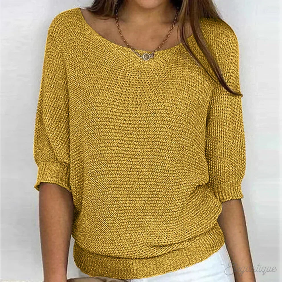 Letitia | Women Boat Neck Knit Sweater