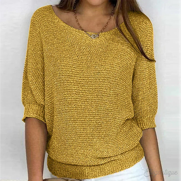 Letitia | Women Boat Neck Knit Sweater
