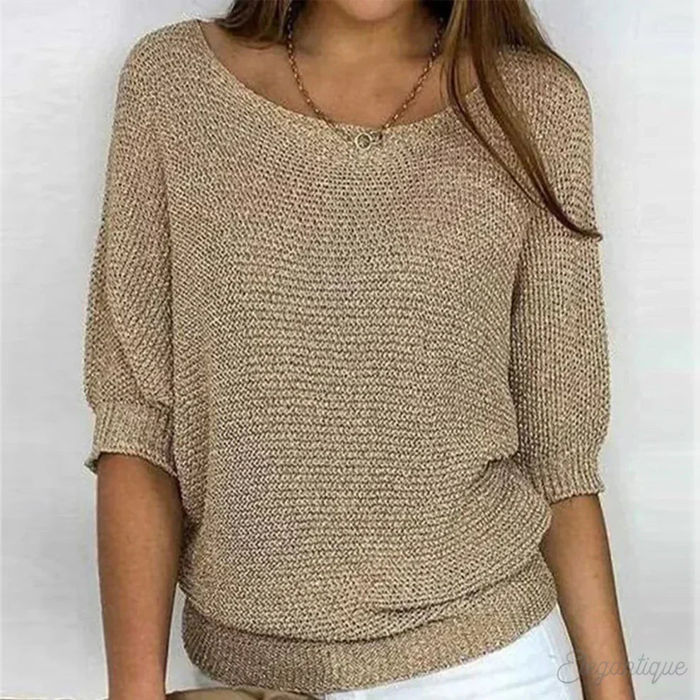 Letitia | Women Boat Neck Knit Sweater