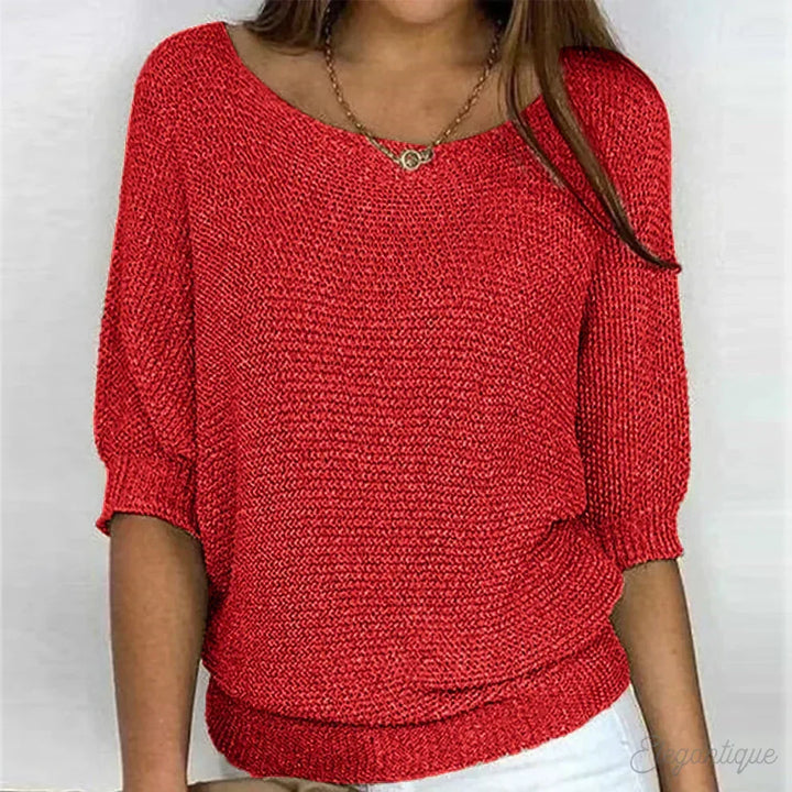 Letitia | Women Boat Neck Knit Sweater