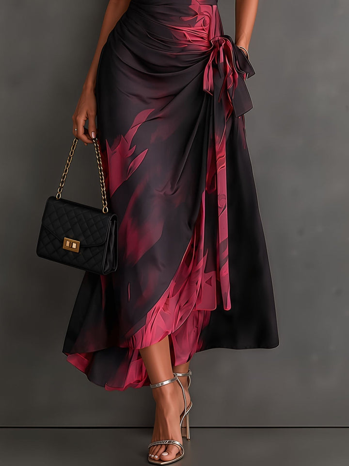 Wrenna | Women Wrap Collar Midi Dress