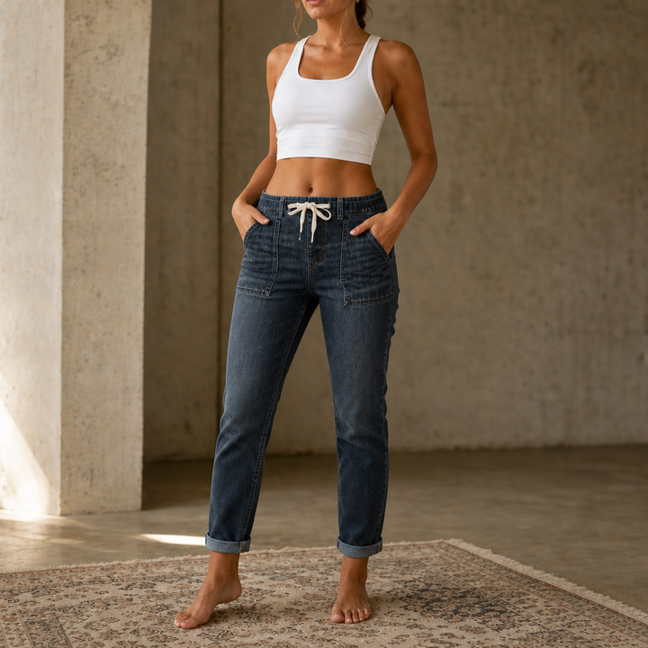 Artemisia | Women Denim Cargo Camo Pants