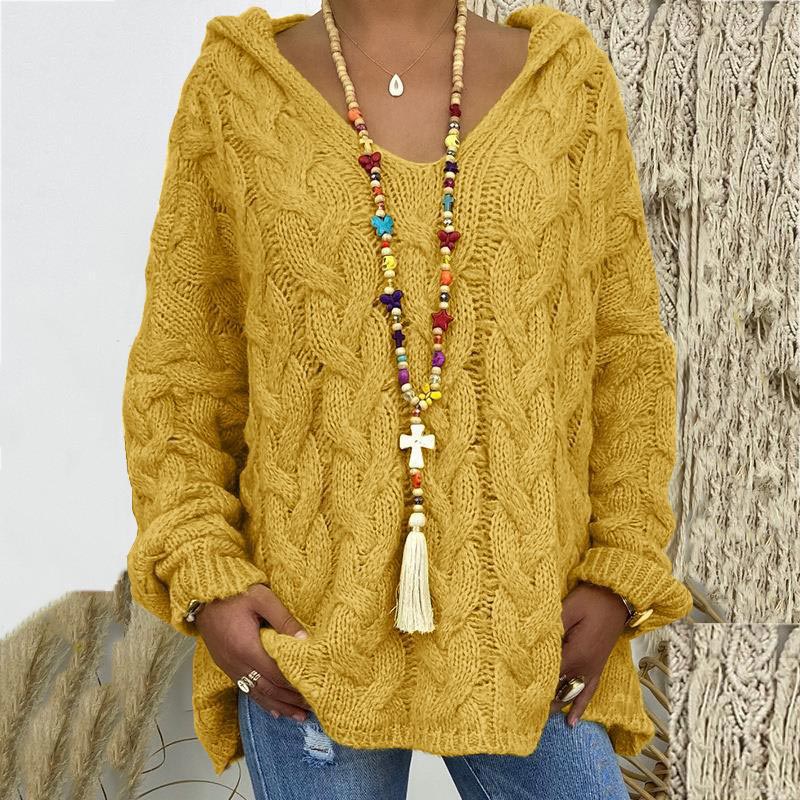 Auda | Women Hooded Cable Knit Sweater