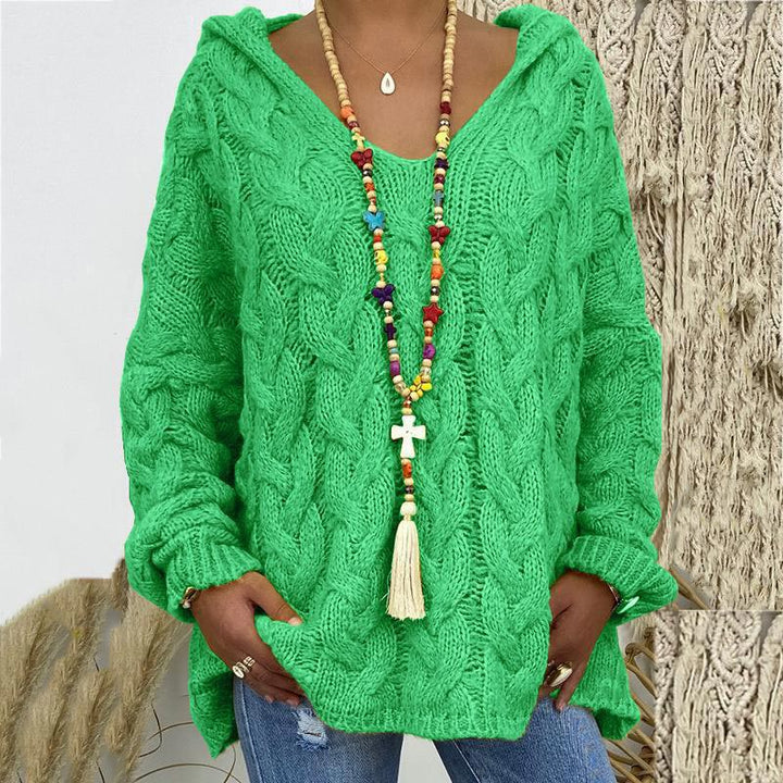 Auda | Women Hooded Cable Knit Sweater
