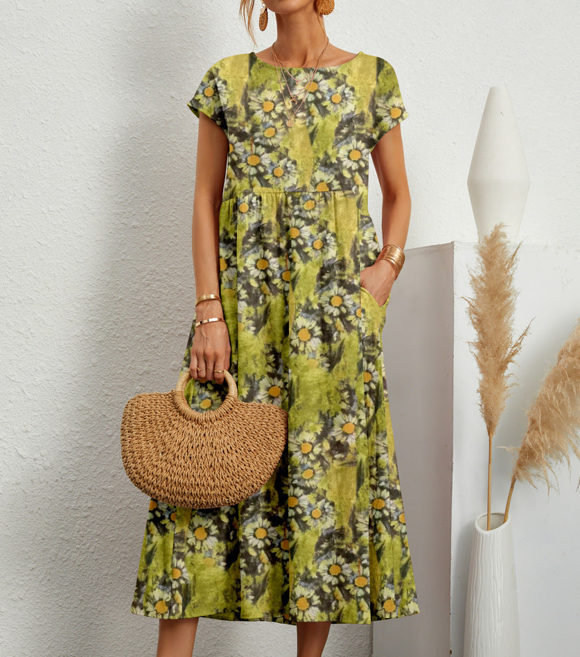 Mairead | Women Floral A Line Pocket Midi Dress