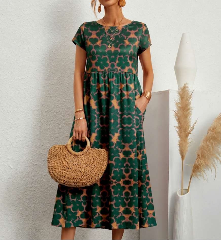 Mairead | Women Floral A Line Pocket Midi Dress