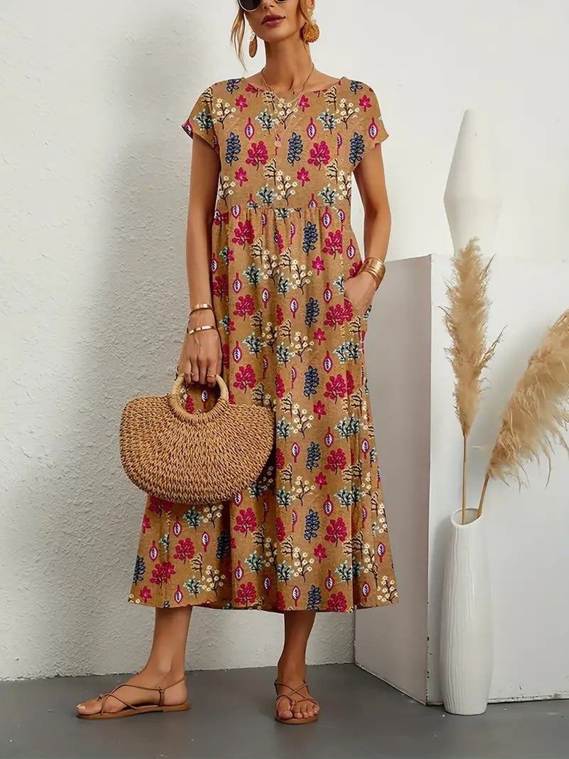 Mairead | Women Floral A Line Pocket Midi Dress