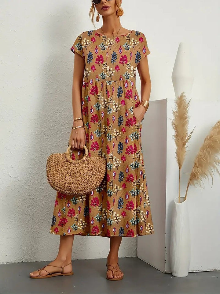 Mairead | Women Floral A Line Pocket Midi Dress